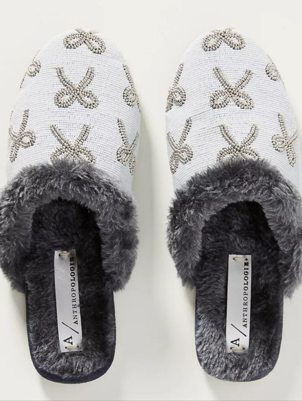 Anthropologie Beaded Slippers